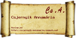 Csjernyik Annamária névjegykártya